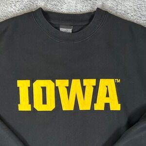 Signature Concepts Iowa Hawkeyes Sweatshirt Black Tackle Twill Mens Medium